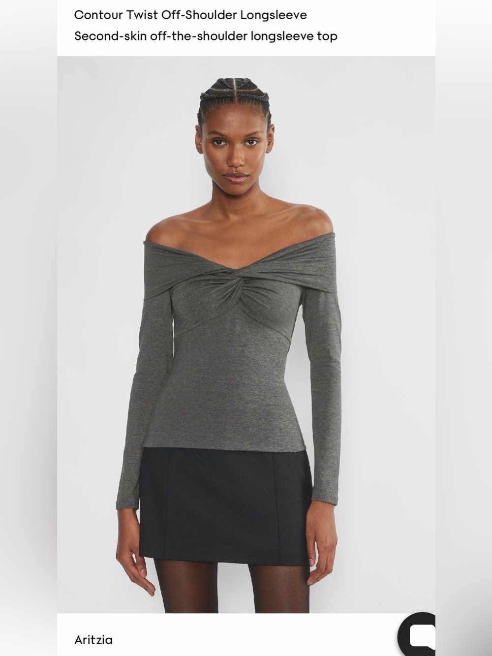 Aritzia Contour Twist Top Black